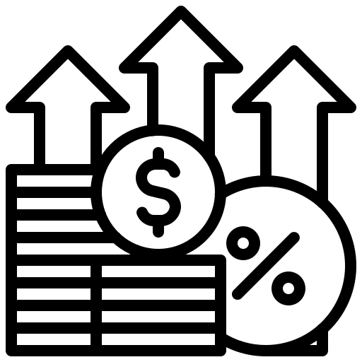 black interest rate icon